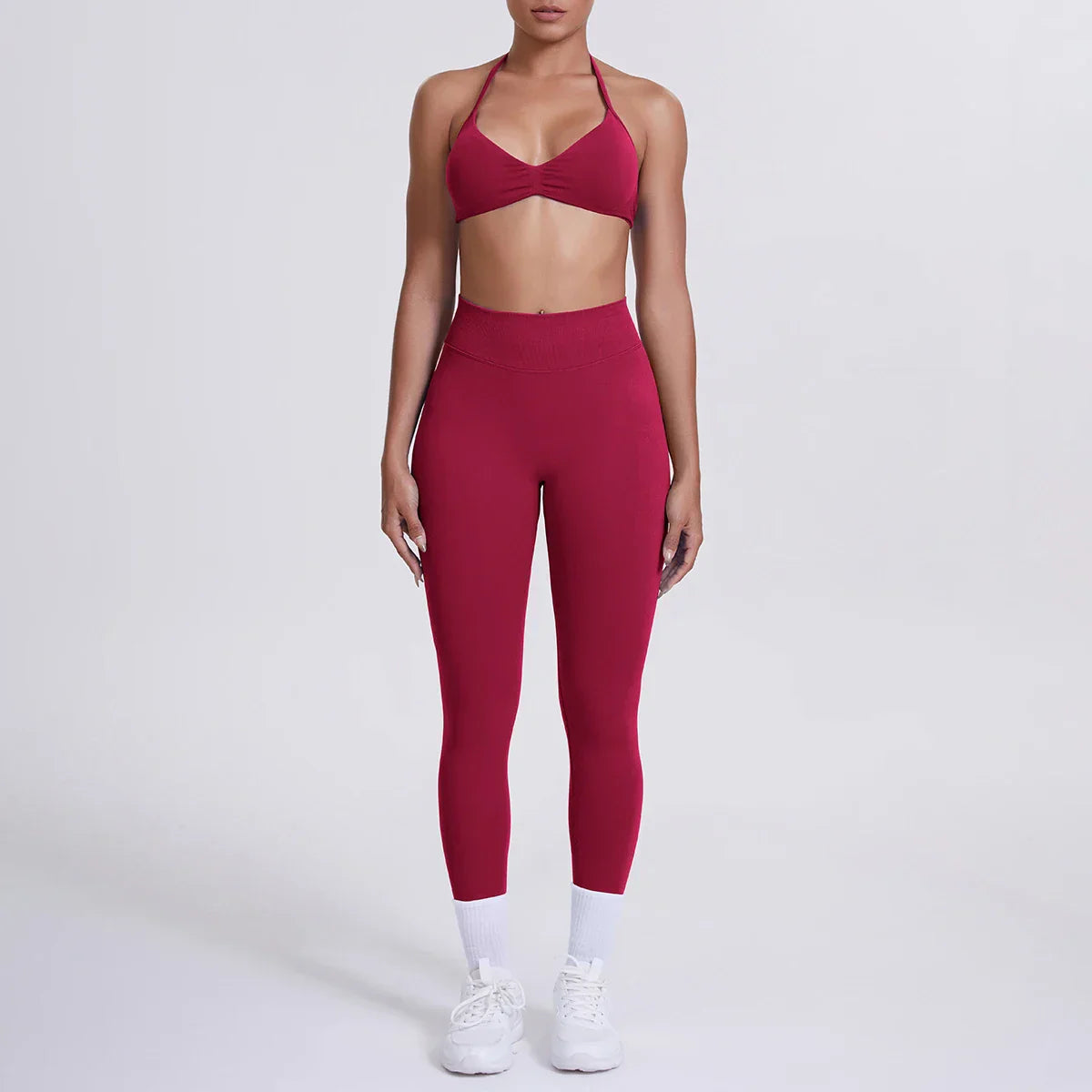 Women 2pcs Patchwork Sport Yoga Suit Training Sleeveless Sport Gym Tops Tummy Control Slimming Booty Leggings Yoga Suit Sports