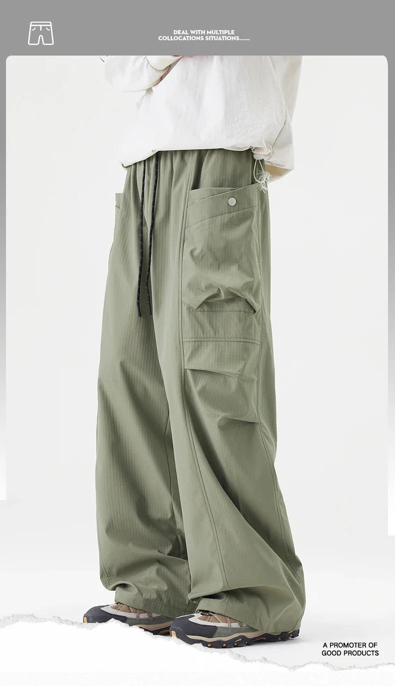 Male Hiking Pants Outdoor Waterproof Windproof Camping Cycling Trousers Autumn Spring Elastic Waist Climbing Travel Casual Pants