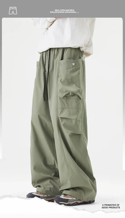 Male Hiking Pants Outdoor Waterproof Windproof Camping Cycling Trousers Autumn Spring Elastic Waist Climbing Travel Casual Pants