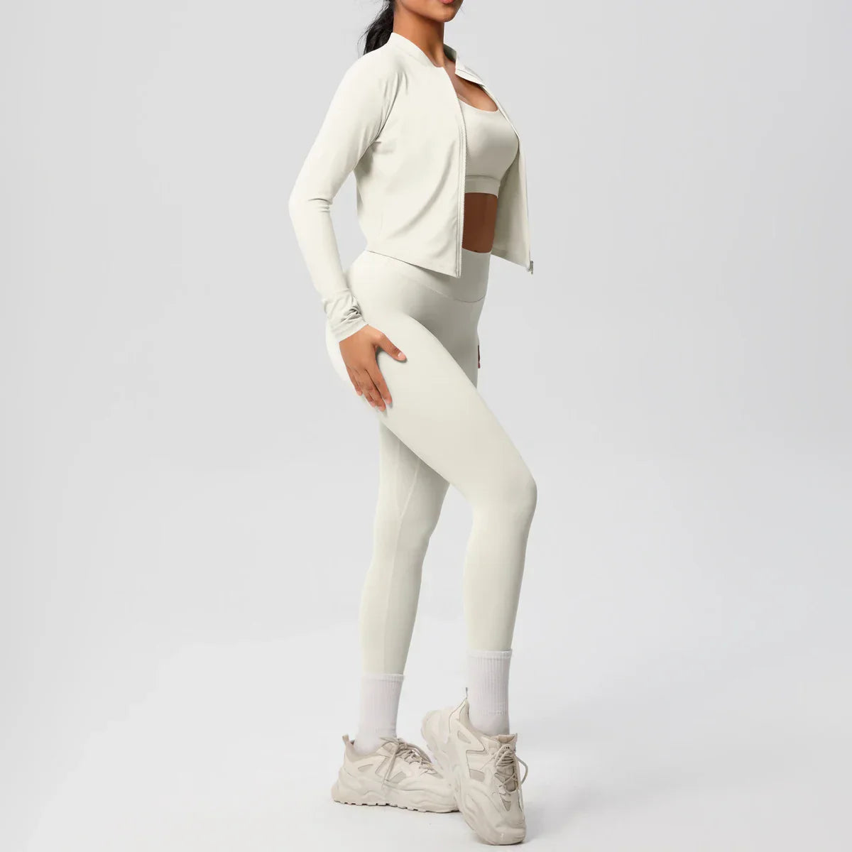 3pcs Sportswear Yoga Set Gym Sports Bra Zipper Jacket Leggings Clothes Sportswear Yoga Suits For Women Fitness Set Tracksuit