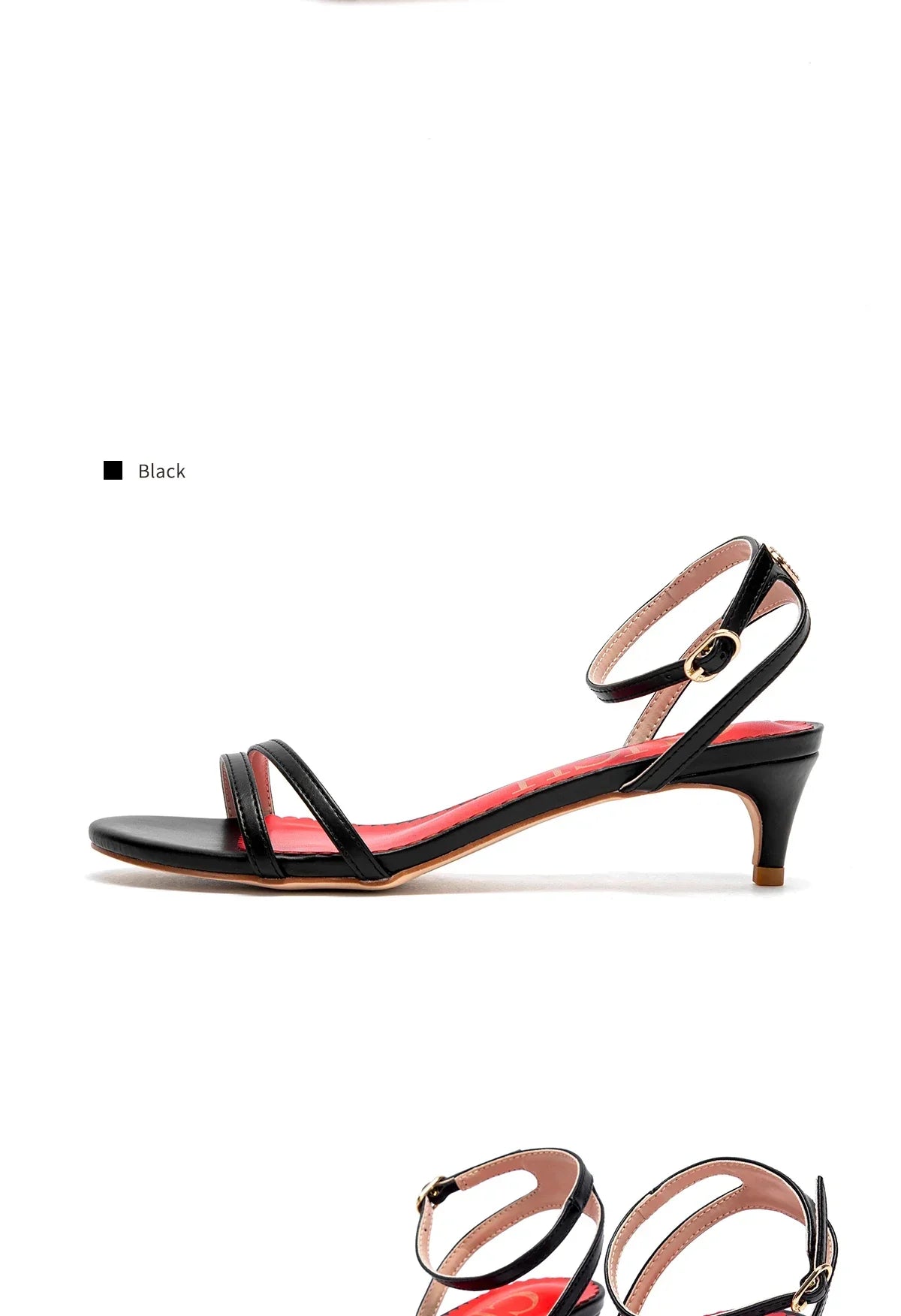 Womens Sandals Round Open Toe Kitten Heels Adjustable Ankle Strap Low Heels Heeled Sandals for Women CHCH Summer Dress Shoes 3cm