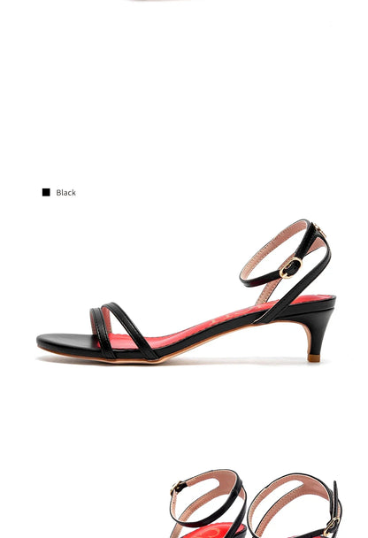 Womens Sandals Round Open Toe Kitten Heels Adjustable Ankle Strap Low Heels Heeled Sandals for Women CHCH Summer Dress Shoes 3cm