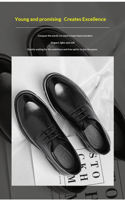 8-10cm Height Increasing Shoes for Men Platform Breathable Lift Casual Inside High Shoes Business Dress Elevator Leather Shoes