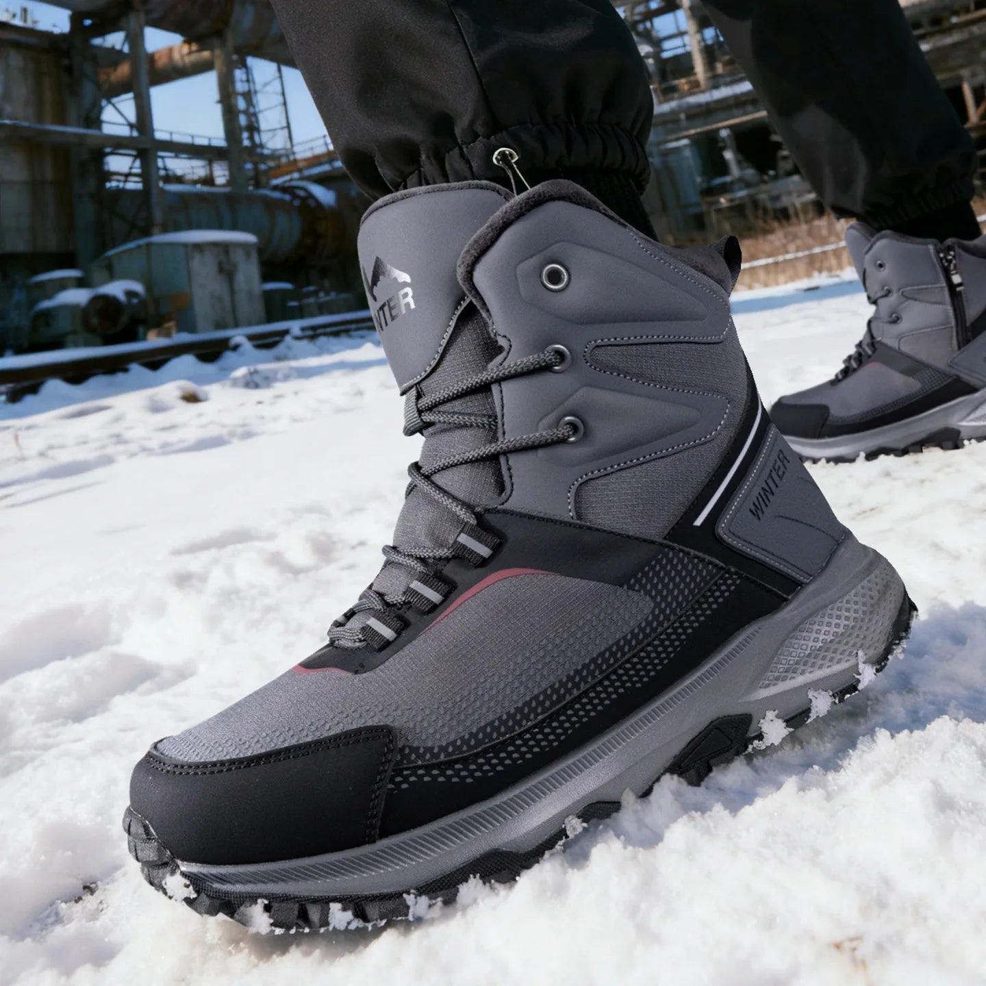 Men's Winter Boots 2026 New Snow Boots Thickened Warm Boots Waterproof Non-Slip Winter Shoes Thick Sole Cold-Proof Shoes