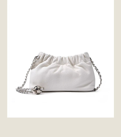 Genuine leather cloud bag Shoulder Bag Handbag Women's Crossbody Bags Cowhide Underarm Small chain Dumpling bag ladies korea