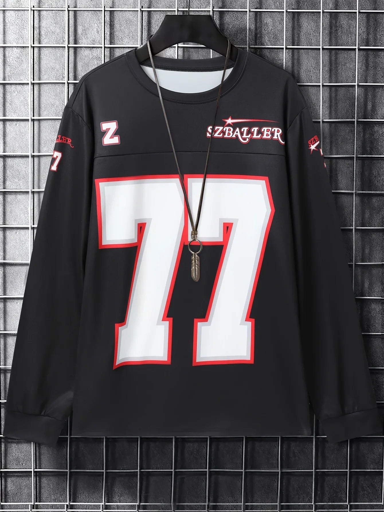 Men's Street Rugby Top, Sports and Leisure Long Sleeve Quick Drying T-shirt, Size 77 Ball Uniform
