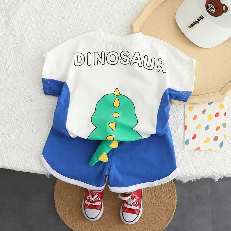 Toddler Baby Boy Girl Clothing Sets Summer Casual Infant Cute Animal Modeling 2pcs Outfits Cotton T-shirt+Shorts Kids Tracksuit