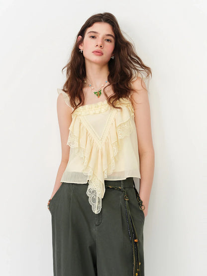 2026 Summer Women's Square Neck Sleeveless Crop Top, Spaghetti Strap Design Blouse for Y2K Coquette & Daily Layering Style