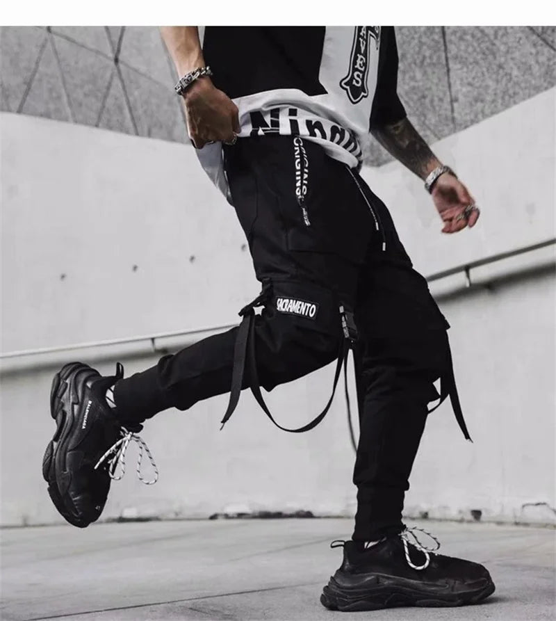 Mens Techwear Sweatpants Y2K Streetwear Jogging Pants Men Hip Hop Street Dance Casual Trousers Vintage Cargo Pant Pantalon Homme