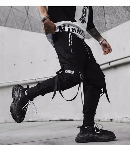 Mens Techwear Sweatpants Y2K Streetwear Jogging Pants Men Hip Hop Street Dance Casual Trousers Vintage Cargo Pant Pantalon Homme
