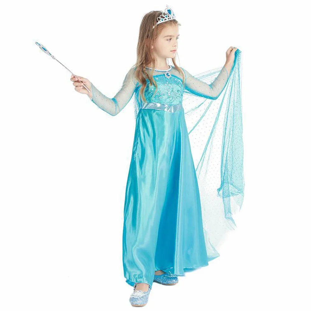 Elsa Dress for Girls Birthday Princess Dress For Kids Halloween Carnival Easter Party Cosplay Girls Costume