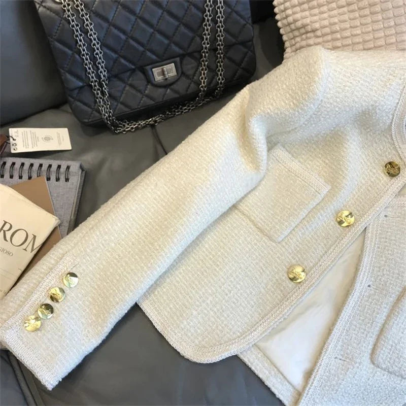 Women's Suit Coat 2025 Spring Autumn Temperament Versatile Ladies Woolen Blazer Jacket Casual Loose Lady Blazer Outerwear
