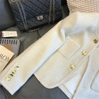 Women's Suit Coat 2025 Spring Autumn Temperament Versatile Ladies Woolen Blazer Jacket Casual Loose Lady Blazer Outerwear