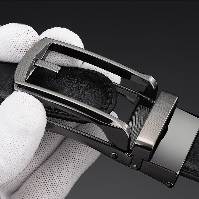 Men Belt Top Quality Cow Genuine Leather Men's Belt Cowhide Strap for Male Automatic Buckle Belts for Men Alloy Buckle Belt