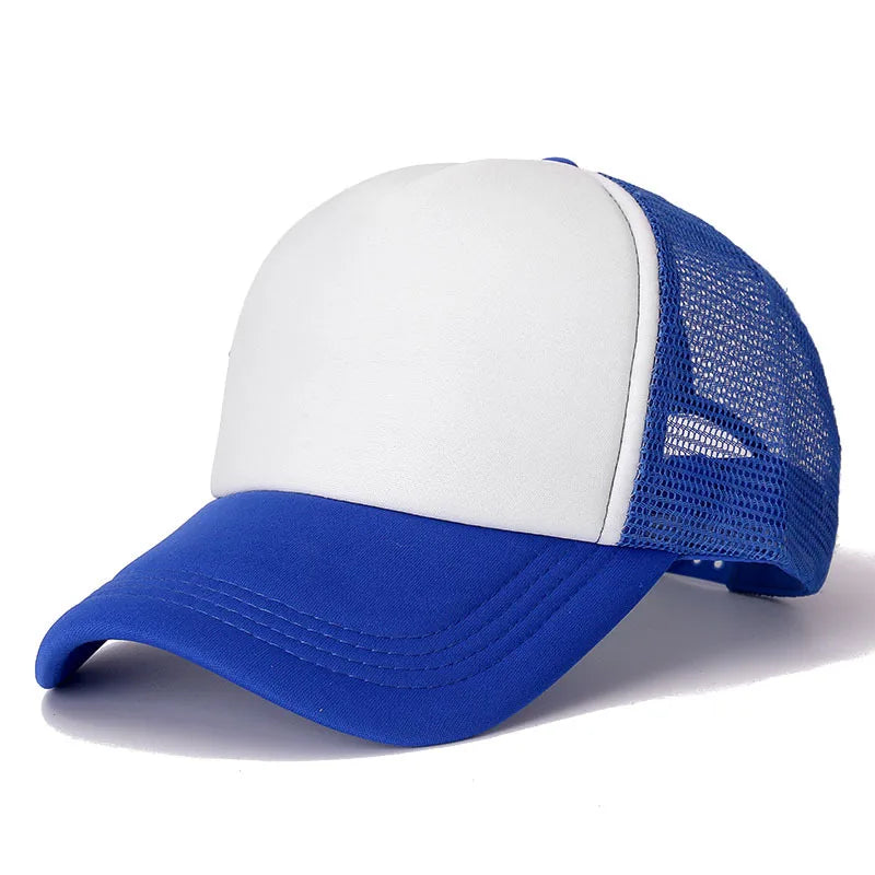 Mesh Baseball Cap Adjustable Snapback Hats For Women Men Unisex Hip Hop Trucker Cap Dad Hat Sponge Soft Breathable Black