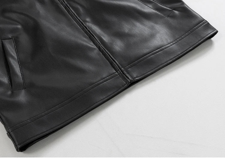 Spring Autumn Cool Luxury Short Black Soft Light Pu Leather Jacket Men Zipper Casual Mens Jackets and Coats Fashion