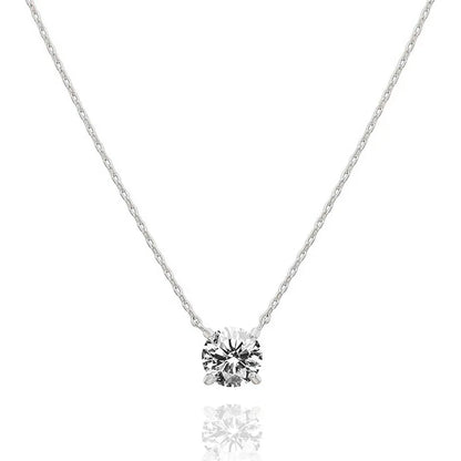 14K Gold Filled Solitaire 4mm/5mm Moissanite Pendant Necklace D Color Sparkling Classic Lab Diamond Necklaces For Women