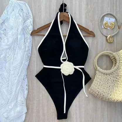 Solid Lace Up Swimsuit Woman Sexy One Piece Swimsuit Swimwear for Women Push Up Women‘s Bathing Suit Beachwear Female Bodysuit