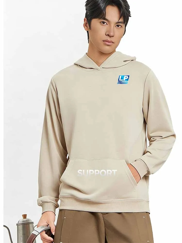 logo2026 Men's Long-Sleeved Hooded Sweatshirt with Personalized Print - Street Style Hoodie for Casual Sportswear