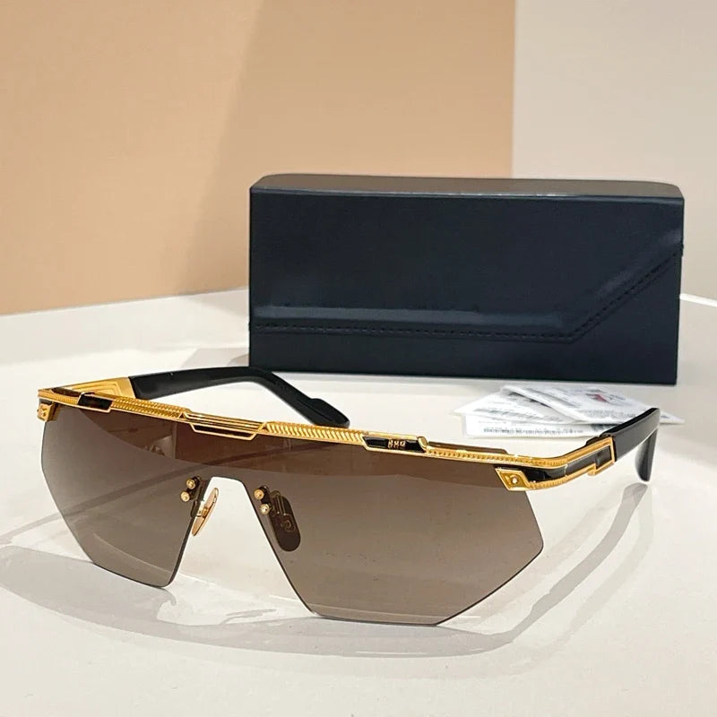 Ins 889 Rimless Luxury Men's Sunglasses Women Iregular Alloy Acetate Top Quality Goggle Designer Fashion Brand UV400 with Case