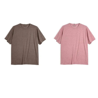 Casual Breathable Blended Short Sleeve T-shirt for Men's Summer Crew Neck Lightweight Basic Tees Versatile Loose Fit Tops