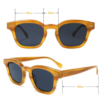 Acetate Sunglasses Vintage Rivet UV400 Non Polarized Lens Unisex High End Designer Sun Glasses Fashion Retro