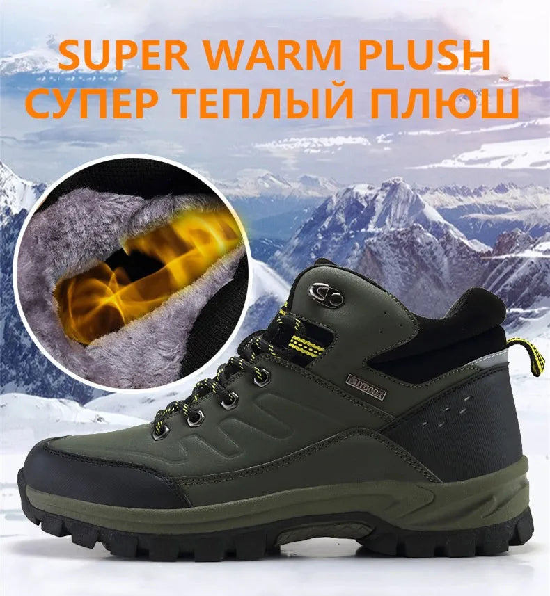 New Winter Men Boots Fur Warm Snow Boots Men Winter Boots Work Shoes Men waterproof Ankle Boots Outdoor Men's Sneakers Footwear