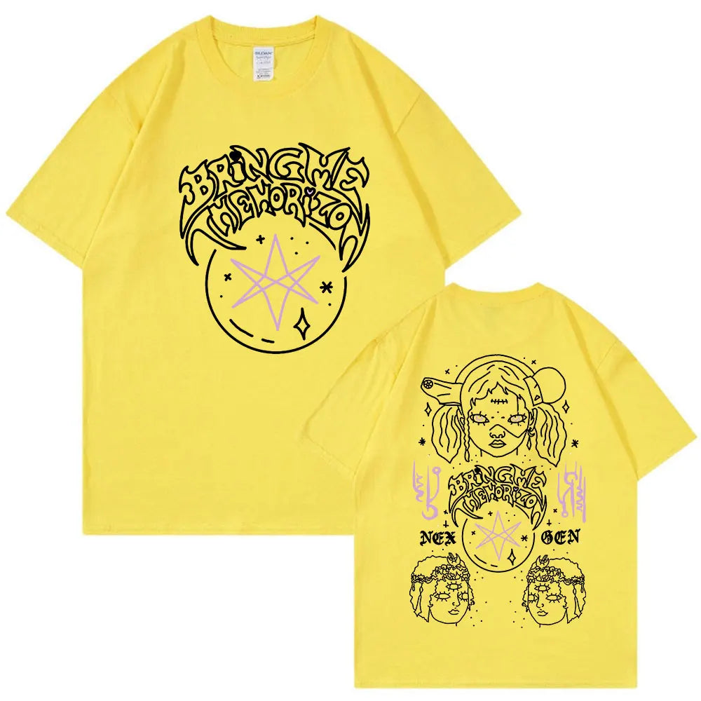 BringMe TheHorizon Album Post Human Nex Gen T-shirt Heavy Metal Rock Band T-shirt Men Fashion Hip Hop Short Sleeve T-shirts