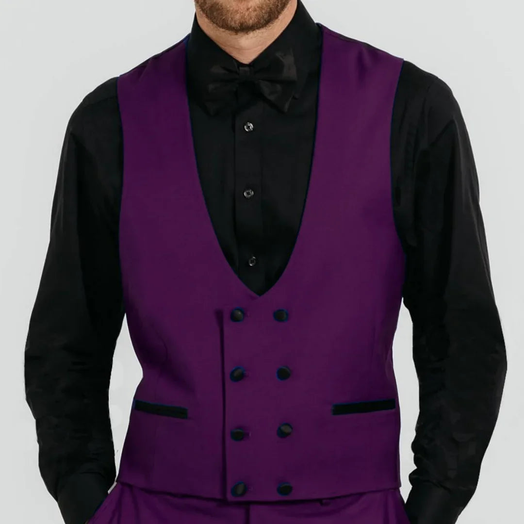 Men Vest Royal Blue Double Button Solid Waistcoat For Wedding Birthday Banquet Party Business Work Daily Casual Men Suit Vest