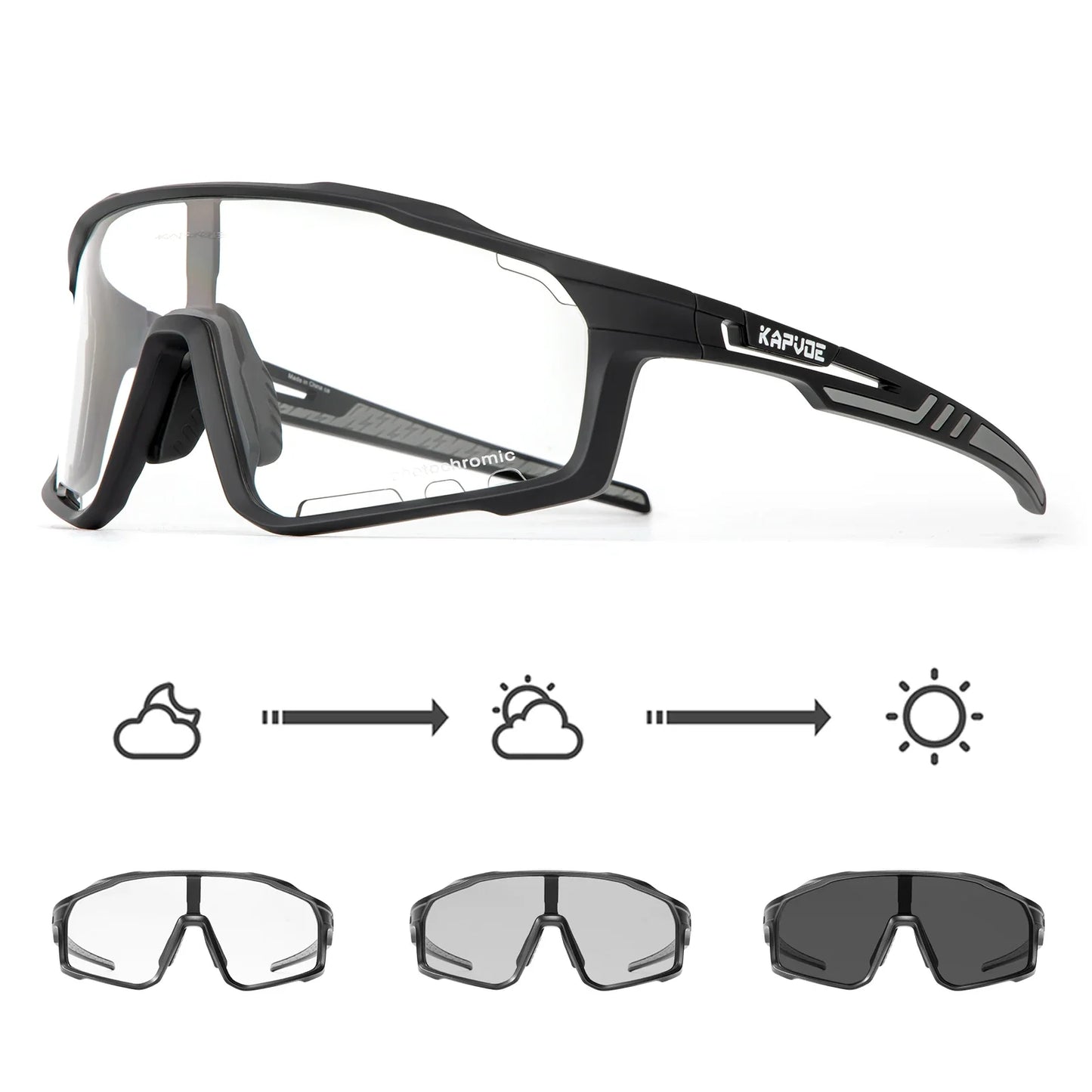 Color Photochromic Cycling Glasses MTB Sunglasses for Men Women Sport Speed Mountain Bike Bicycle Cycl Eyewear Goggle
