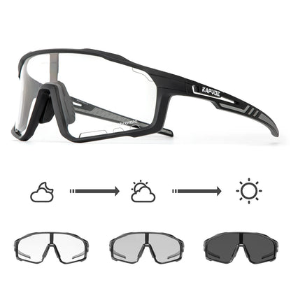 Color Photochromic Cycling Glasses MTB Sunglasses for Men Women Sport Speed Mountain Bike Bicycle Cycl Eyewear Goggle