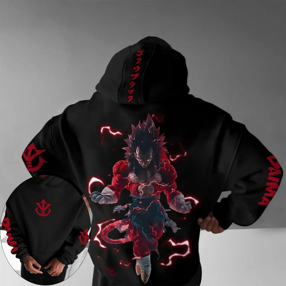Dragon Ball Men's Hoodie Sweater Goku Super Saiyan 4 Japanese Anime Summer Autumn Boys Children's Long Sleeve Parent-Child Wear