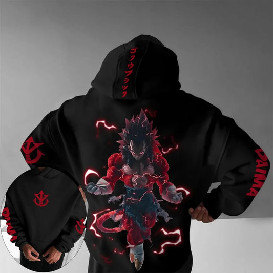 Dragon Ball Men's Hoodie Sweater Goku Super Saiyan 4 Japanese Anime Summer Autumn Boys Children's Long Sleeve Parent-Child Wear