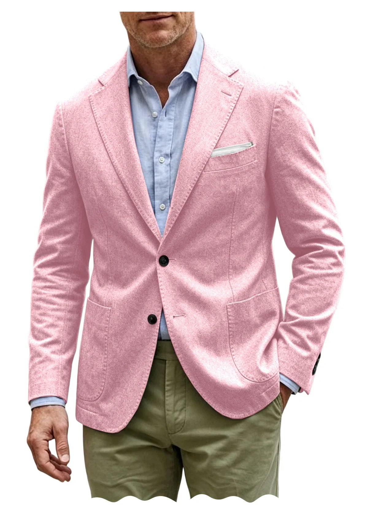 Men's Cotton Blazer Notch Lapel 2 Button Slim Fit Suit Jacket Lightweight Breathable Business Casual Daily Sport Coat for Spring