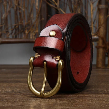 3.8CM Men High Quality Genuine Leather Belt Luxury Designer Belts Pure Cowskin Fashion Waistband Strap Male Jeans for Man Cowboy