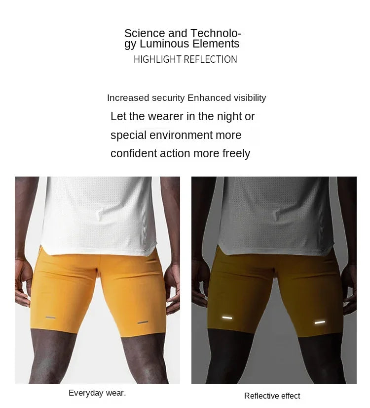 Men's Workout Shorts Quick Dry Skinny Running Shorts Gym Fitness Jogger Stretch Slim Fit Bodybuilding Short Pants Activewear