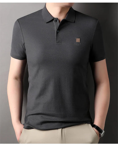 High end brand 100% cotton polo shirt short sleeved men's 2024 summer fashion embroidery comfortable breathable casual T-shirt
