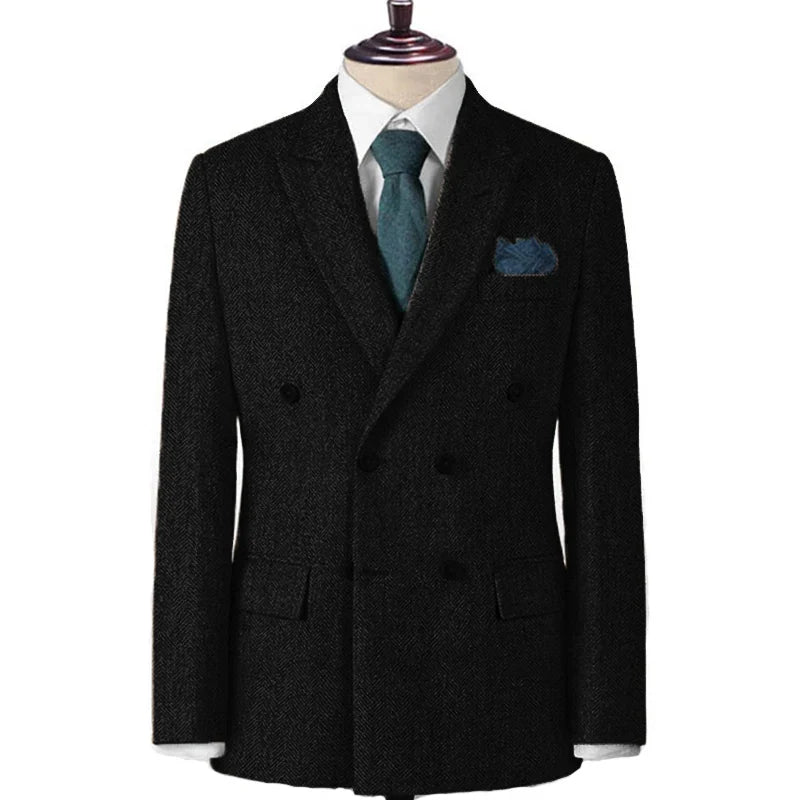 Men's Casual Blazer Herringbone Slim Fit Single Breasted Stylish Comfortable Jacket Men's Coat Double Breasted Blazer Men's Suit