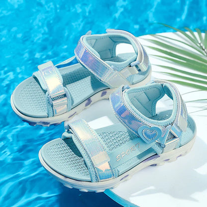Princess Girls' LED Sandals Children's Toddler Sports Beach Pink blue Girls' Soft Shining Shoes Outdoor Soft  Anti-Slip LED Shoe