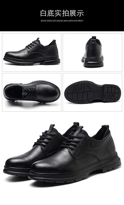 Fashion 2026 Genuine Leather Waterproof Men Safety Shoes Boots Work Sneakers Indestructible Steel Toe Nail Proof Male Footwear