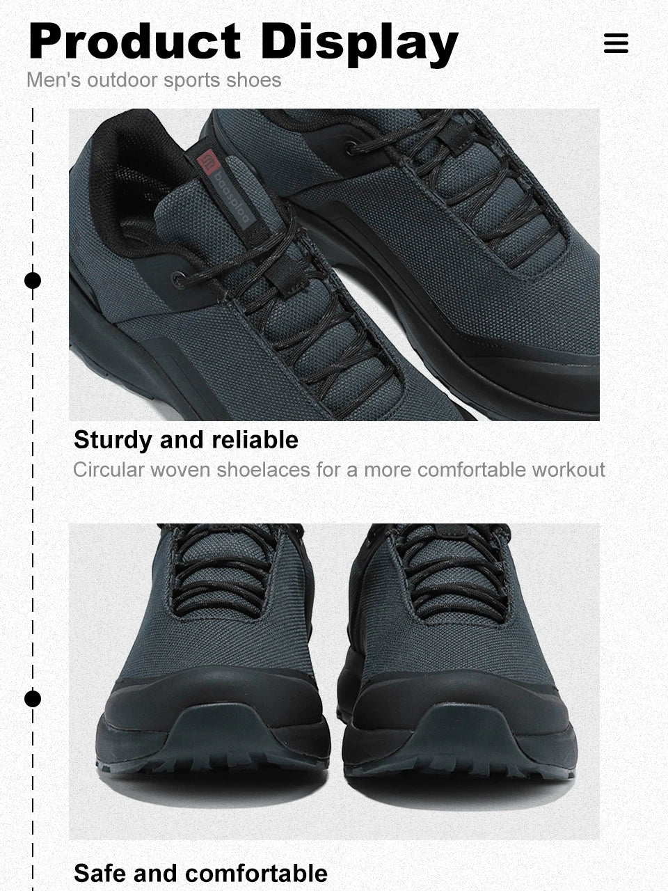 Men Hiking Shoes Litchi Leather High Quality Male Trekking Climbing Sneakers Non-slip Luxury Designer Outdoor Shoe