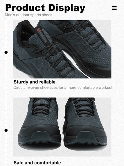Men Hiking Shoes Litchi Leather High Quality Male Trekking Climbing Sneakers Non-slip Luxury Designer Outdoor Shoe