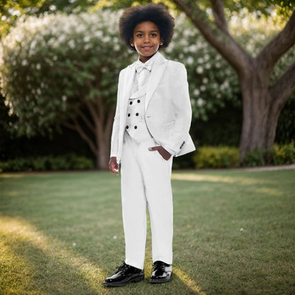 Jacquard High Quality Suit Set 4 Pieces For Kids Piano Performance Handsome Formal Boys Suits Wedding Guest Clothes 3-14T
