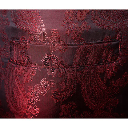 Spring Thin Men's Purple Floral Suit Pants, Wedding Party Dresses Pant, Fashion Casual Trousers, Red Black Pantalones Hombre