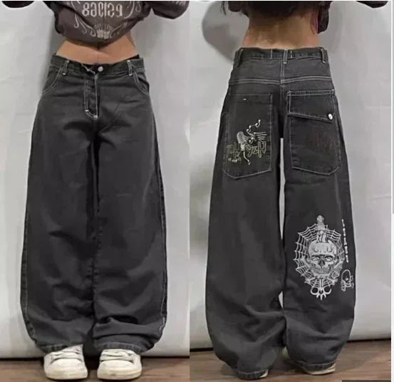 Southpole Baggy Jeans Mens Hip-Hop Multiple Pockets Overalls Retro Embroidery Harajuku Street Wear Oversized Printed Denim Pants