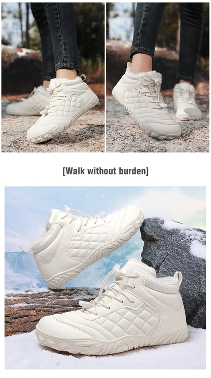 New Winter Booties Outdoor Waterproof Barefoot Boots For Men Ankle Boots Plush Warm Snow Shoes Non-slip Casual Sneakers Big Size