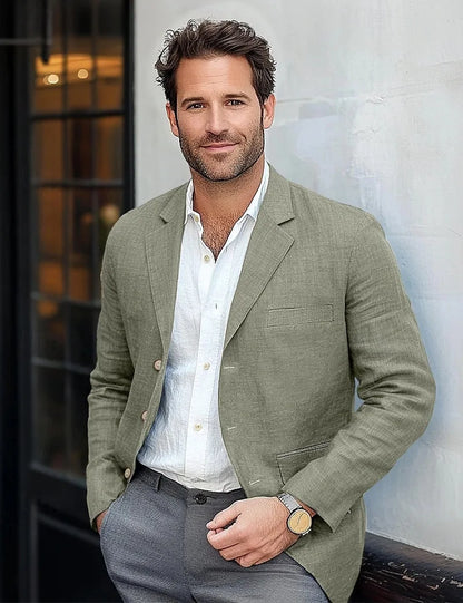 2025 New European Men's Suit Jacket Casual Solid Color Suit Jacket Business Casual Men's Suit Jacket Fashionable Jacket