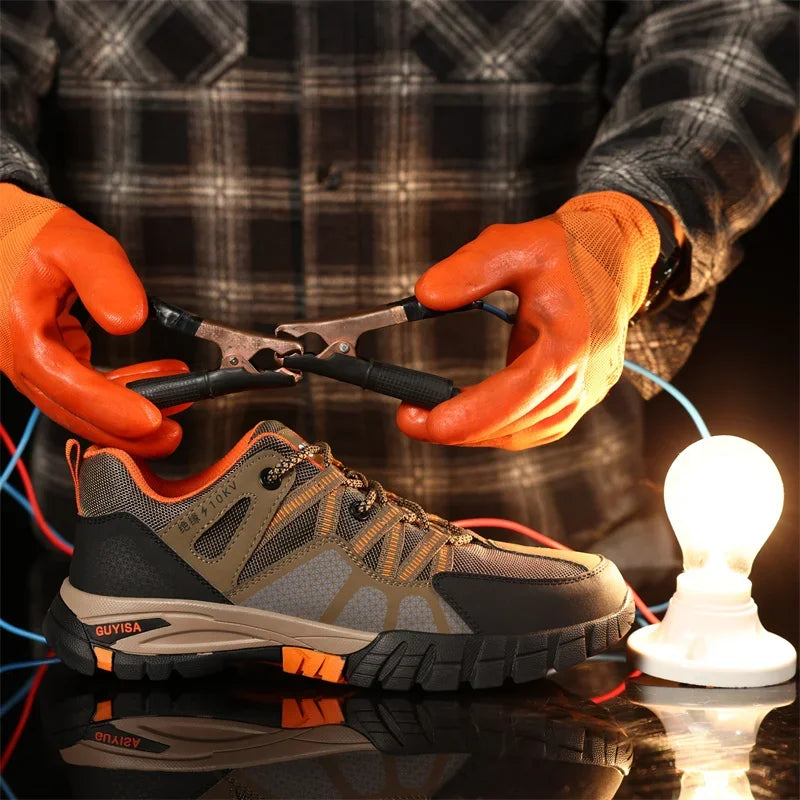 Latest 2024 Fashion Insulation 10KV Men Safety Work Shoes Sneakers Steel Toe Anti Smashing Indestructible Male Footwear