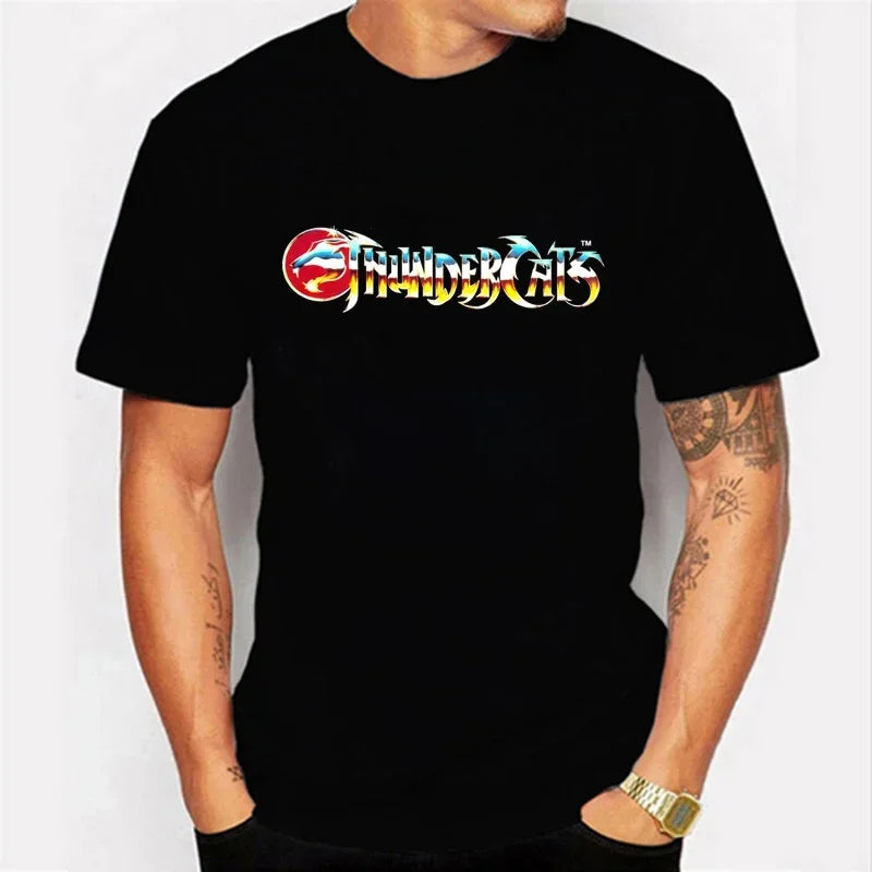 Luminous T-shirt Mens Fashion Casual Short Sleeve Round Neck Tops Mens Clothing Hipster Glowing ThunderCat T-shirt