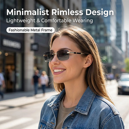 2026 Rimless Sunglasses Women Vacation Sunscreen New Square Sunglass Men Brand Design Fashion Glasses Shades Lentes De Sol Mujer